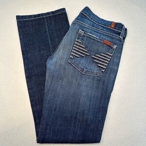 7 For All Mankind Colette Straight Leg Jeans Medium Blue Women’s Size 27